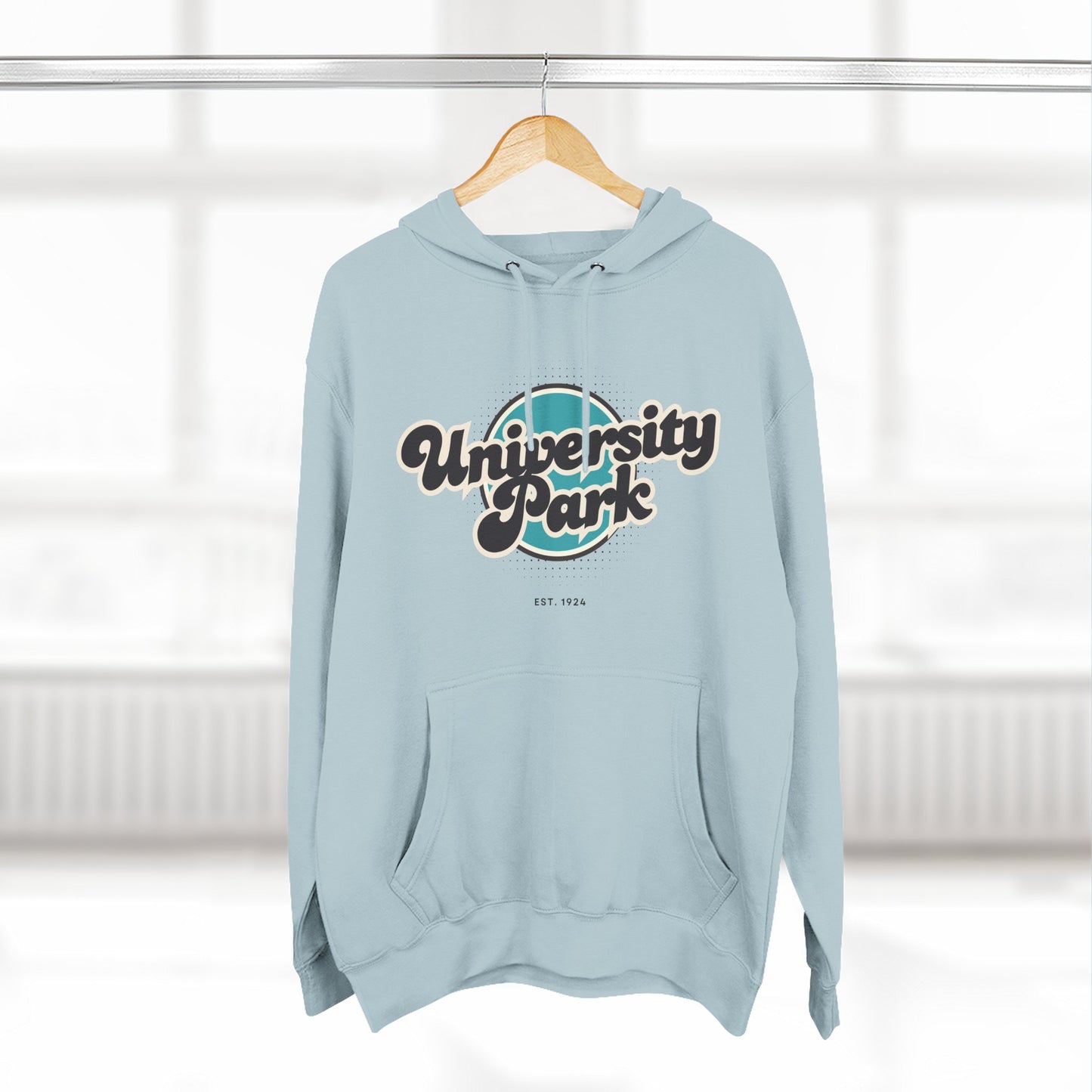University Park Retro Vibe Hoodie for Casual Days, Streetwear, Unisex Gift, Cozy Layering Apparel