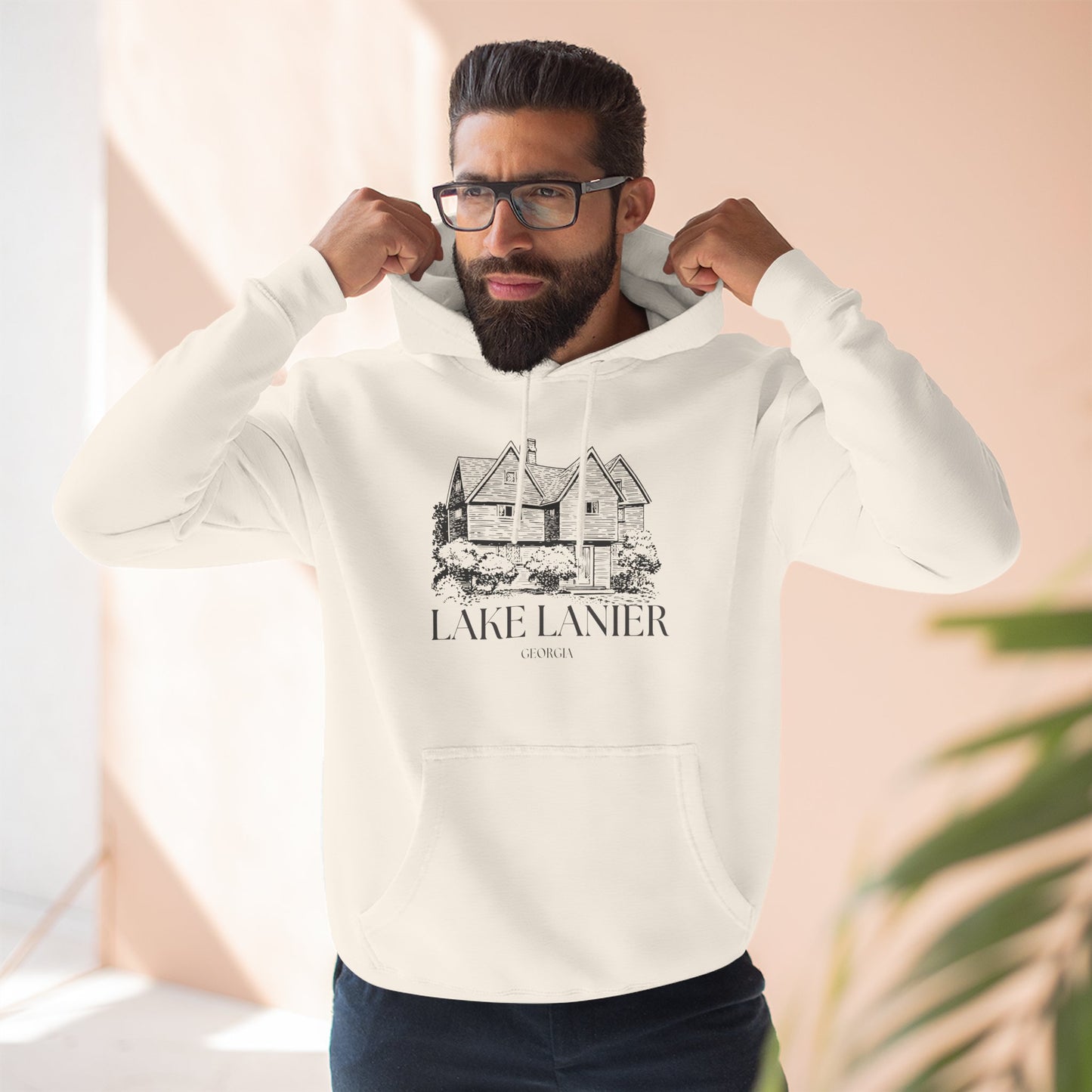 Cozy Lake Lanier Fleece Hoodie - Perfect for Relaxing, Outdoor Adventures, Gifts for Nature Lovers, Fall and Winter Apparel