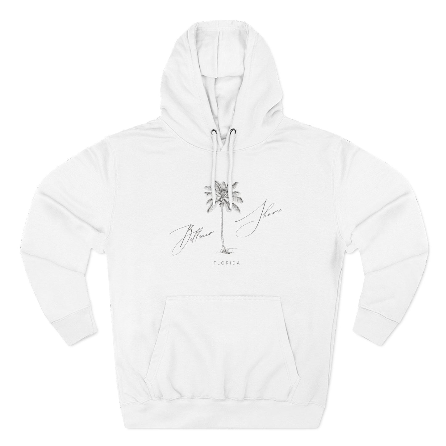 Belleair Shore Stylish Three-Panel Fleece Hoodie for Cozy Days, Casual Wear, Warm Layering, Gift for Him or Her, White Stylish Apparel