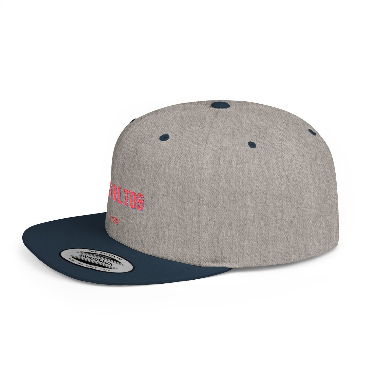 Los Altos Stylish Flat Bill Snapback Hat with Design, Perfect for Casual Outings, Streetwear, Gifts, Festivals, Everyday Wear