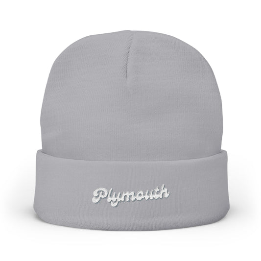 Plymouth Cozy Embroidered Knit Beanie | Winter Hat, Casual Fashion Accessory, Gift for Him/Her, Cozy Style, Outdoor Wear