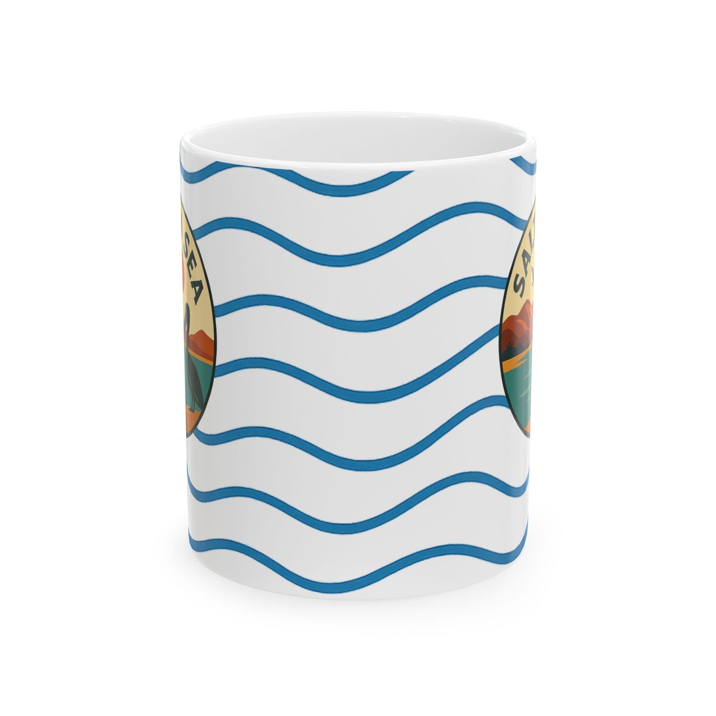 Salton Sea Serene Sunrise Ceramic Mug - Perfect for Coffee Lovers, Gift for Nature Enthusiasts, Beach Lover's Delight, Ocean Vibes, Relaxation