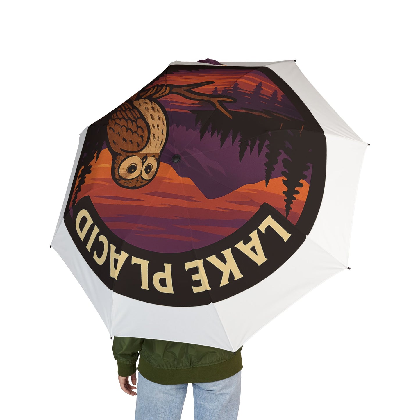 Lake Placid Semi-Automatic Foldable Umbrella, Travel Umbrella, Outdoor Gear, Gifts for Nature Lovers, Rainy Day Essential