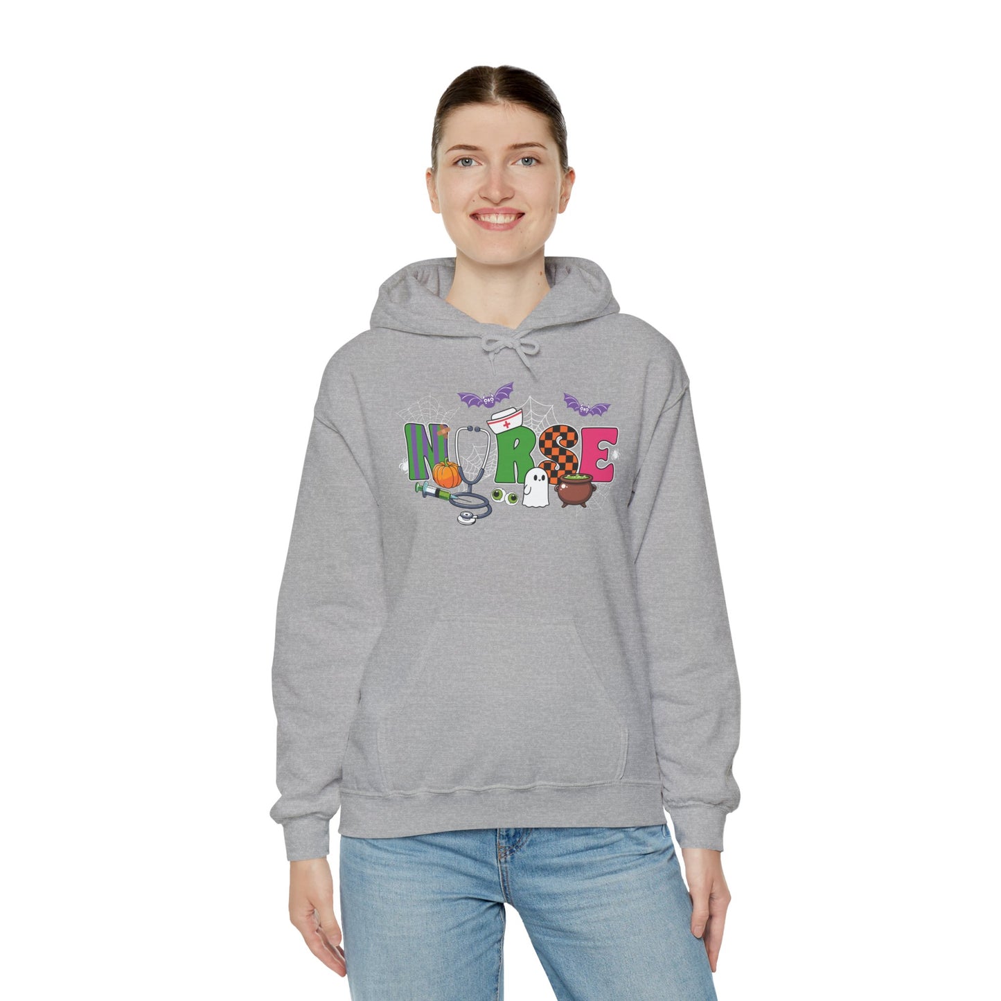 Nurse Whimsical Halloween Hooded Sweatshirt, Fall Fashion, Cozy Sweater Gift, Unisex Hoodie, Halloween Apparel