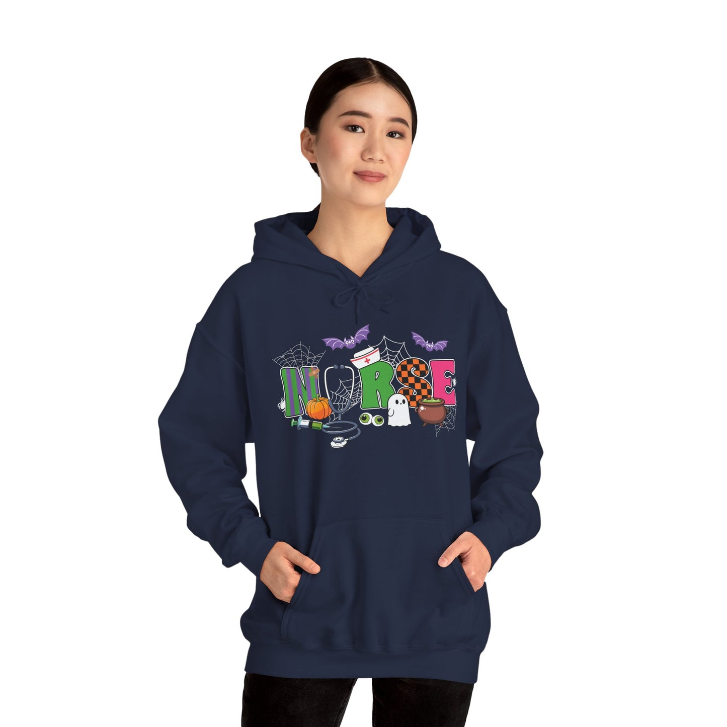 Nurse Whimsical Halloween Hooded Sweatshirt, Fall Fashion, Cozy Sweater Gift, Unisex Hoodie, Halloween Apparel