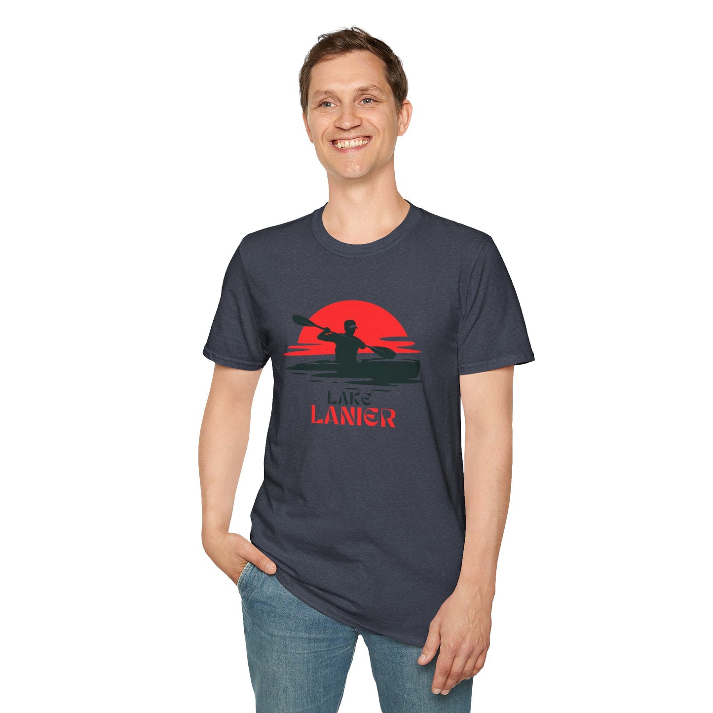 Lake Lanier Unisex Softstyle T-Shirt, Kayaking Shirt, Outdoor Adventure Tee, Lake Life Apparel, Father's Day Gift, Summer Wear