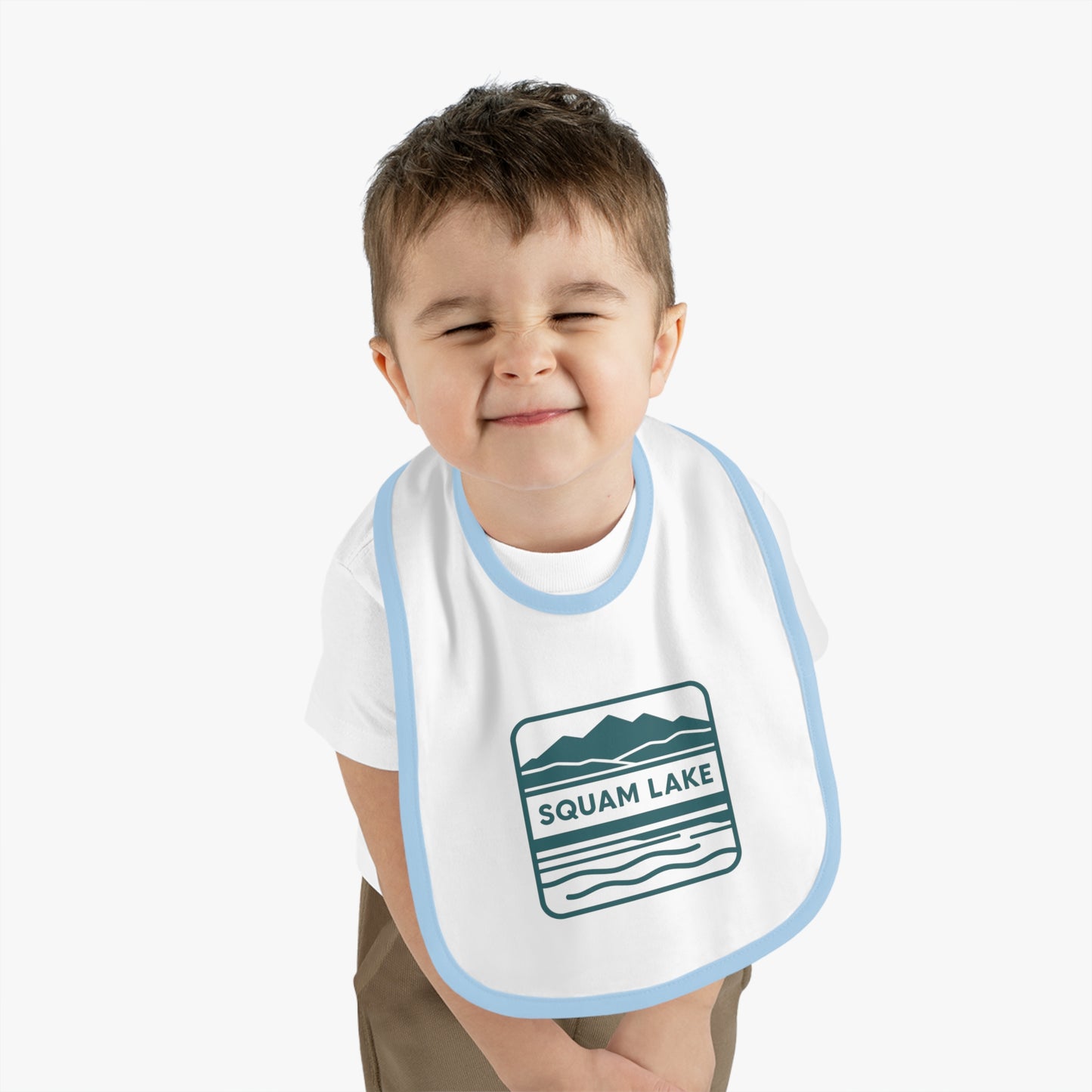 Squam Lake Baby Contrast Trim Jersey Bib