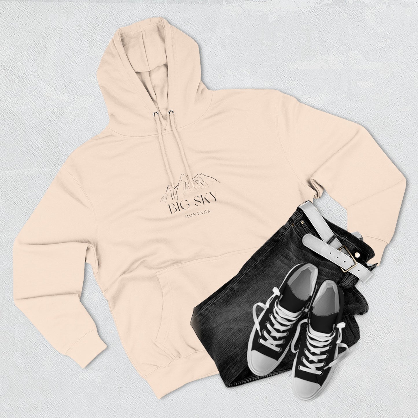 Big Sky Inspired Fleece Hoodie, Casual Wear, Relaxation, Gift for Autumn Lovers, Travel Essential