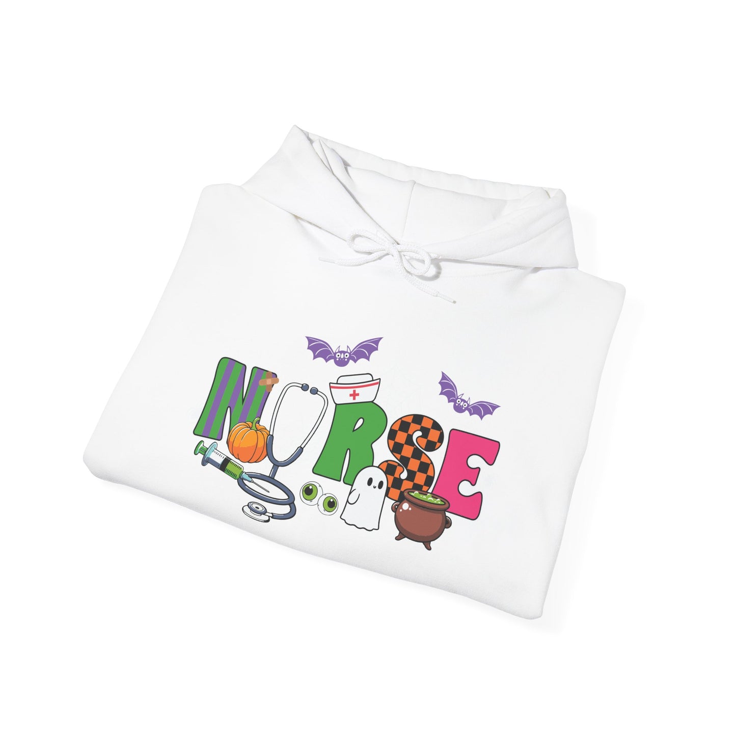 Nurse Whimsical Halloween Hooded Sweatshirt, Fall Fashion, Cozy Sweater Gift, Unisex Hoodie, Halloween Apparel