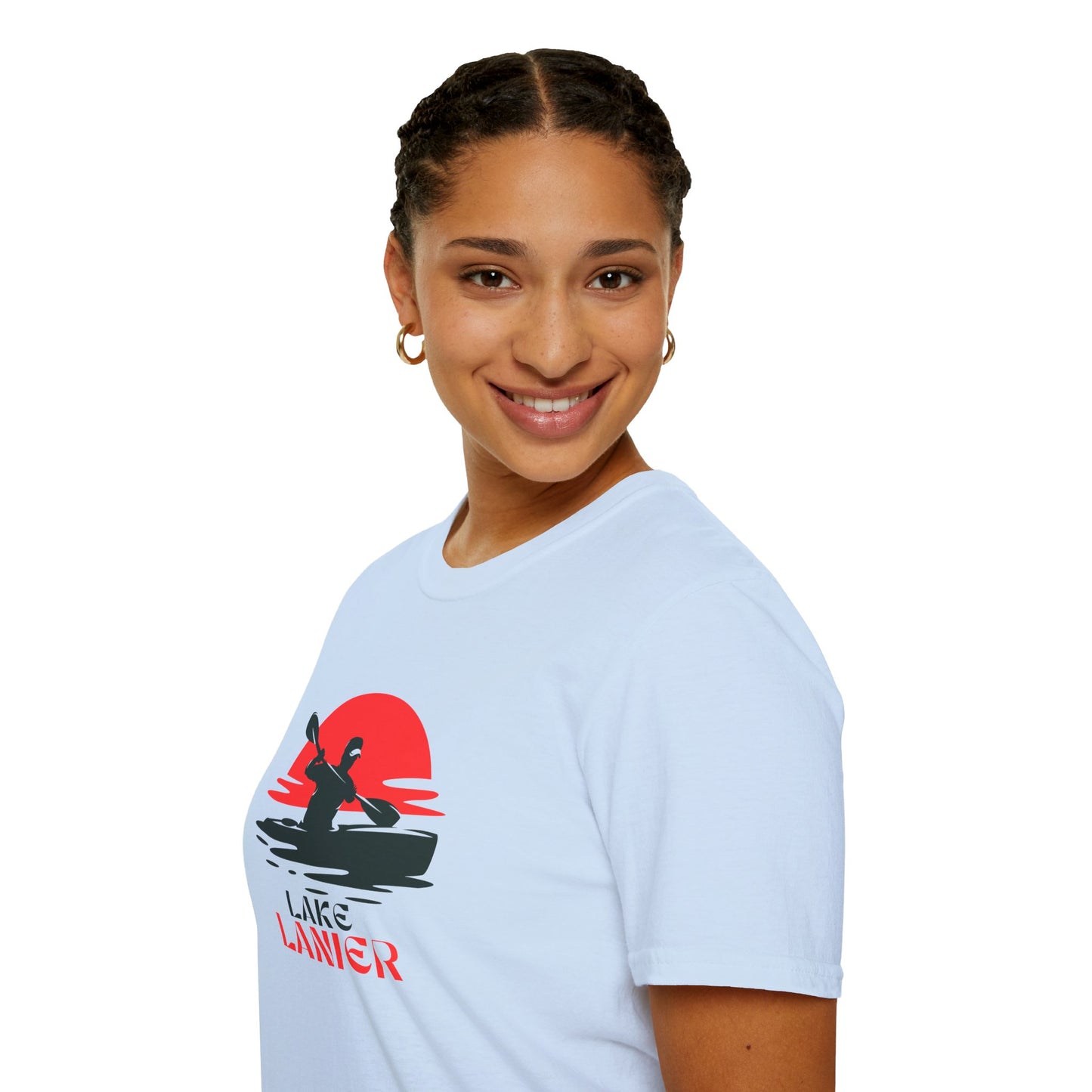 Lake Lanier Unisex Softstyle T-Shirt, Kayaking Shirt, Outdoor Adventure Tee, Lake Life Apparel, Father's Day Gift, Summer Wear