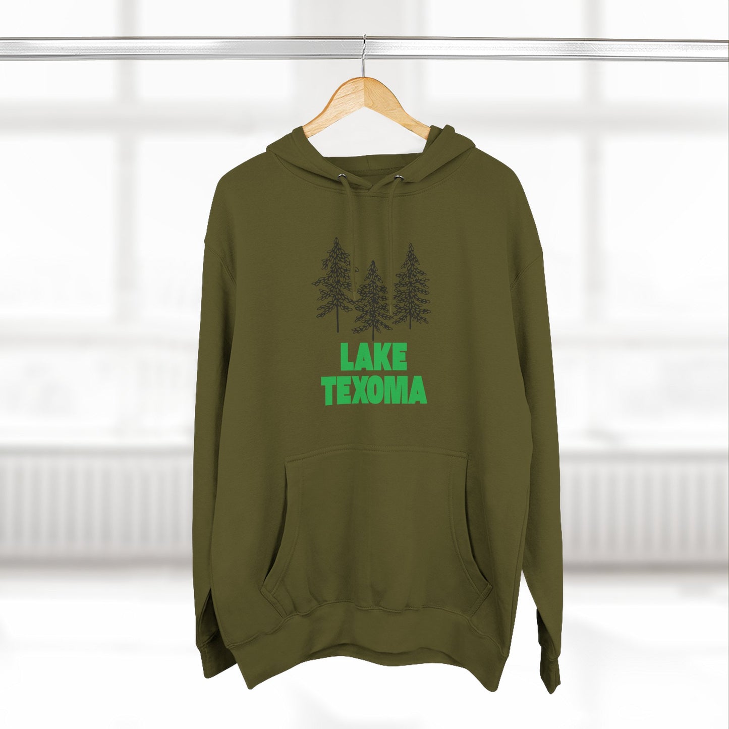 Lake Texoma Fleece Hoodie, Cozy Sweatshirt, Outdoor Adventure Wear, Unique Gift for Lake Lovers, Perfect for Fall and Winter