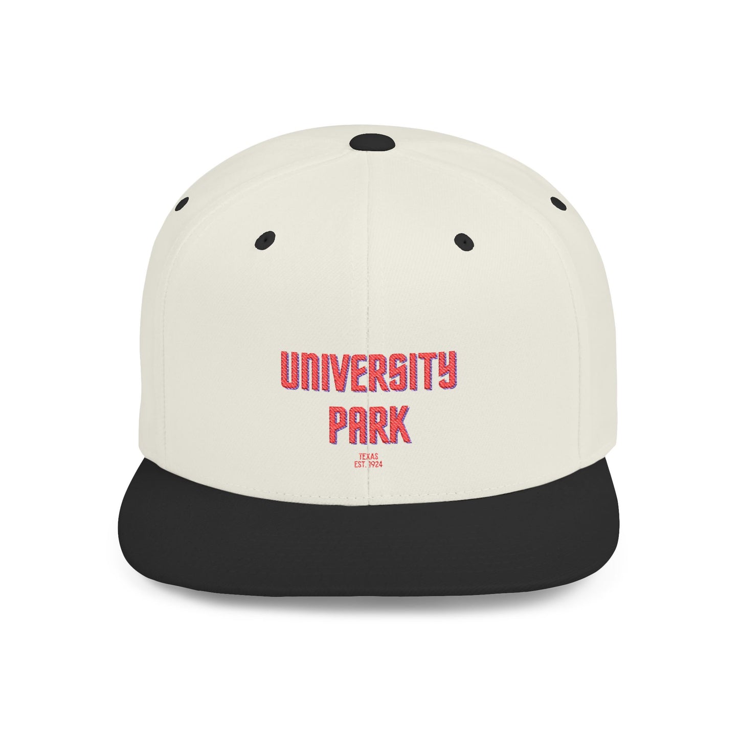 University Park Stylish Flat Bill Snapback Hat with Design, Perfect for Casual Outings, Streetwear, Gifts, Festivals, Everyday Wear