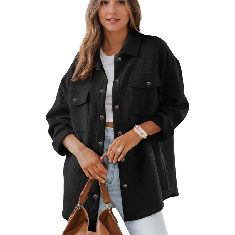 Live Women'S Flannel Shacket Jacket with Pockets Casual Fall Coat Long Sleeve Button down Collared Winter Clothes Fit Chic Outfits