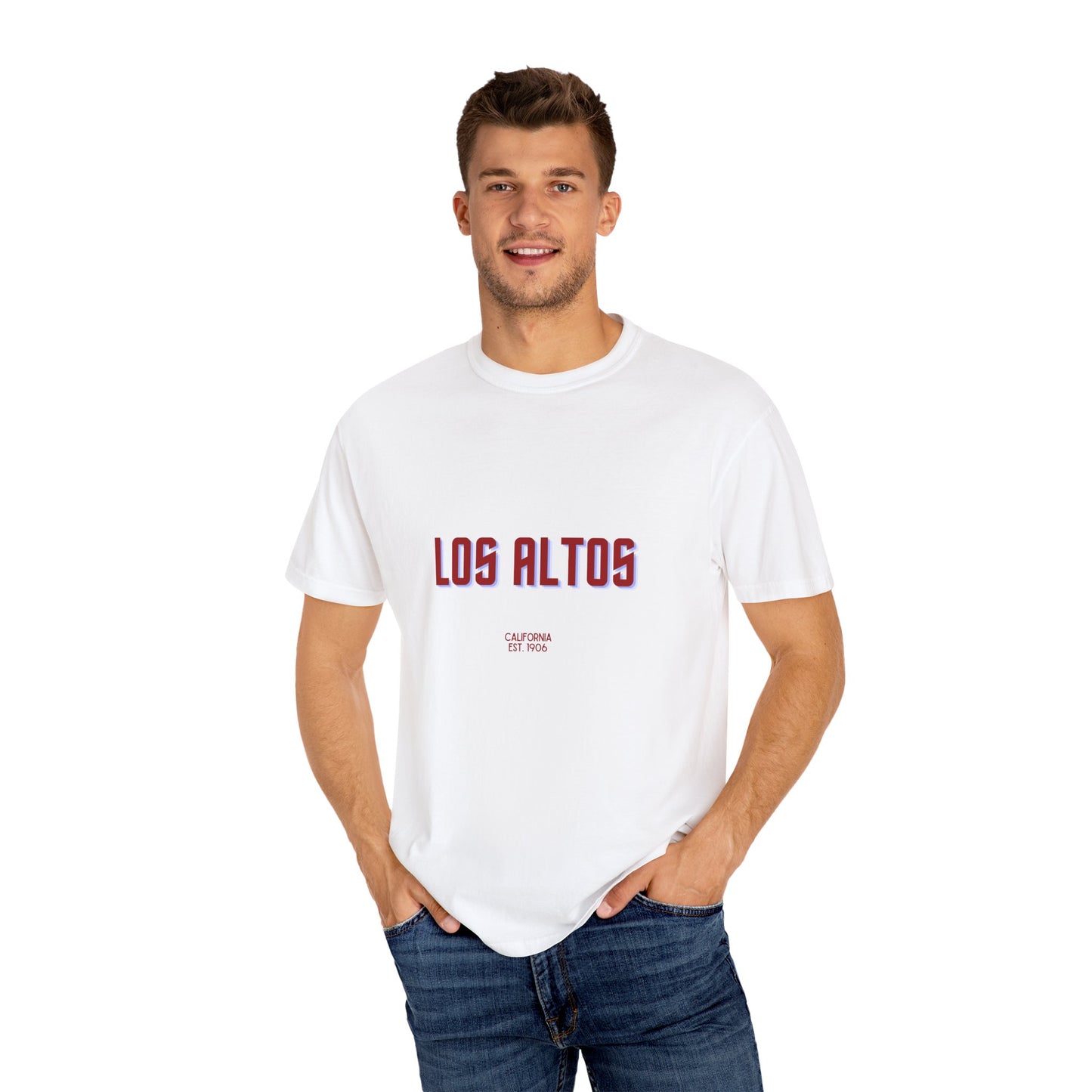 Los Altos Garment-Dyed Unisex T-Shirt, Casual Tee, Vintage Style Shirt, Everyday Wear, Birthday Gift, Unique Apparel