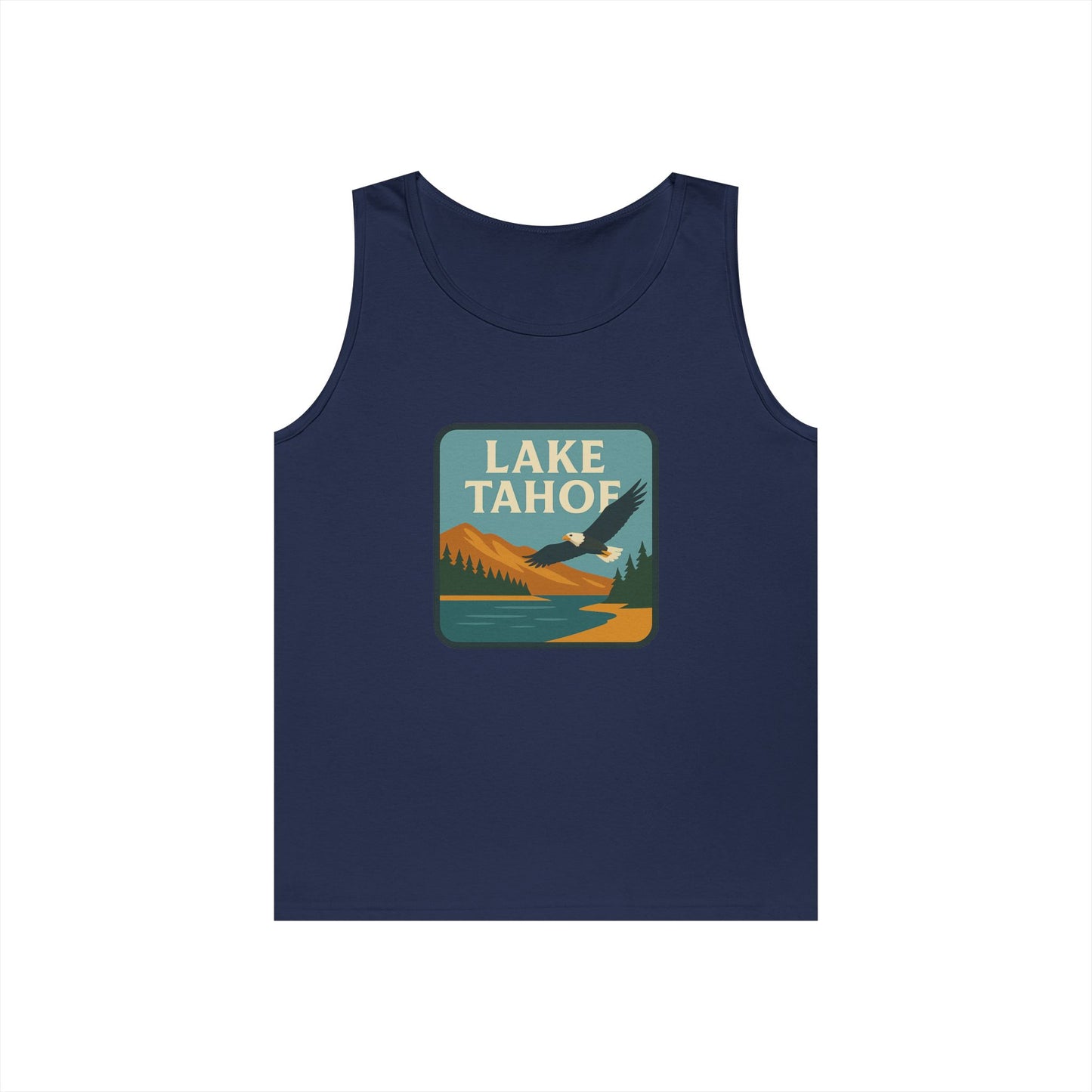 Lake Tahoe Vintage Unisex Heavy Cotton Tank Top, Summer Shirt, Lake Apparel, Outdoor Activity, Gift for Nature Lovers
