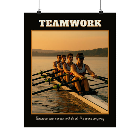 Poster Teamwork - "Because one person will do all the work anyway"