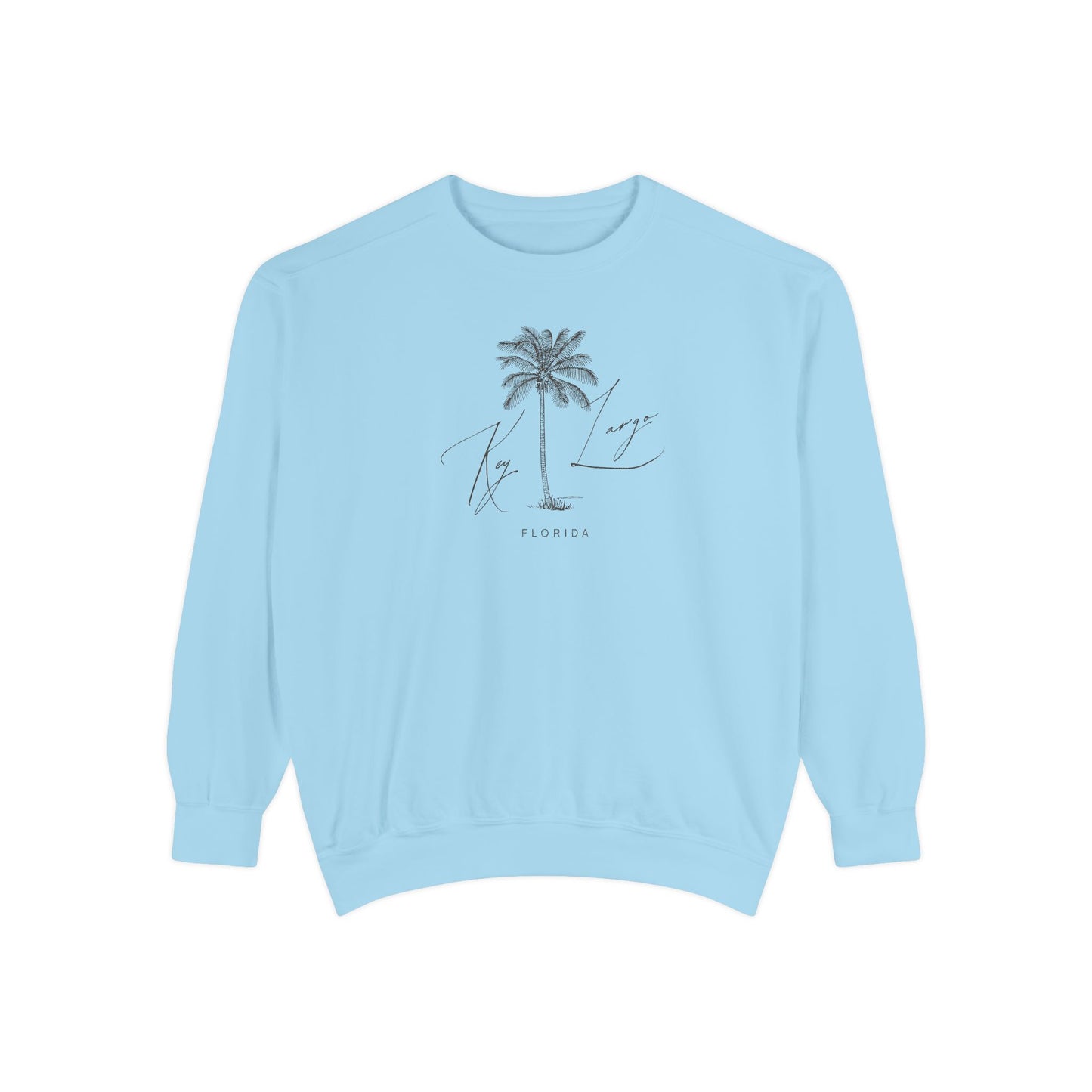 Key Largo Chill Vibes Sweatshirt - Unisex Garment-Dyed Style, Perfect for Lounging