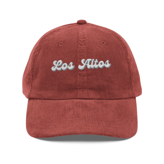 Los Altos Vintage Corduroy Cap, Retro Fashion Hat, Cool Embroidered Cap, Casual Summer Accessory, Gift for Trendsetters