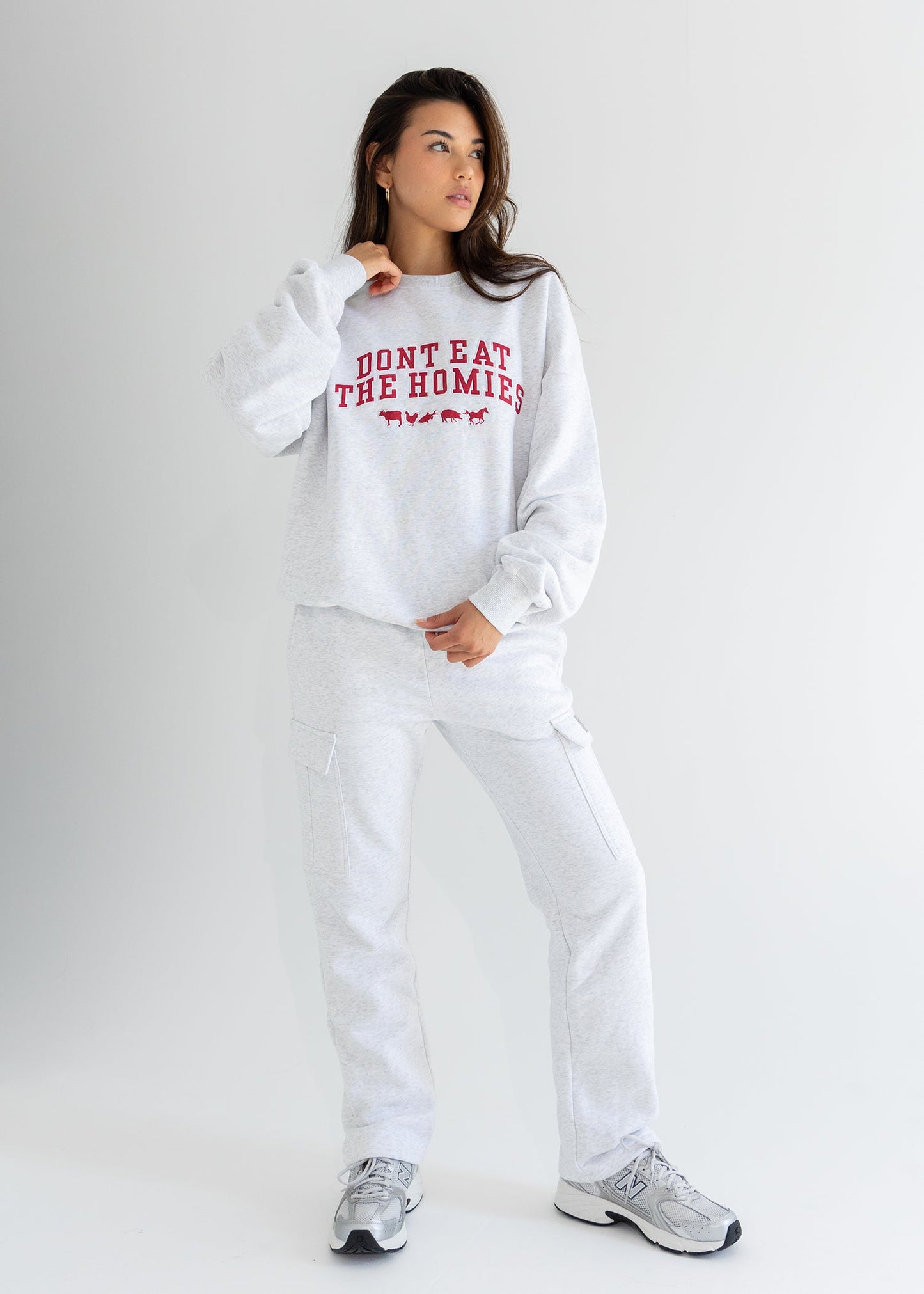 HEATHER VARSITY CREWNECK