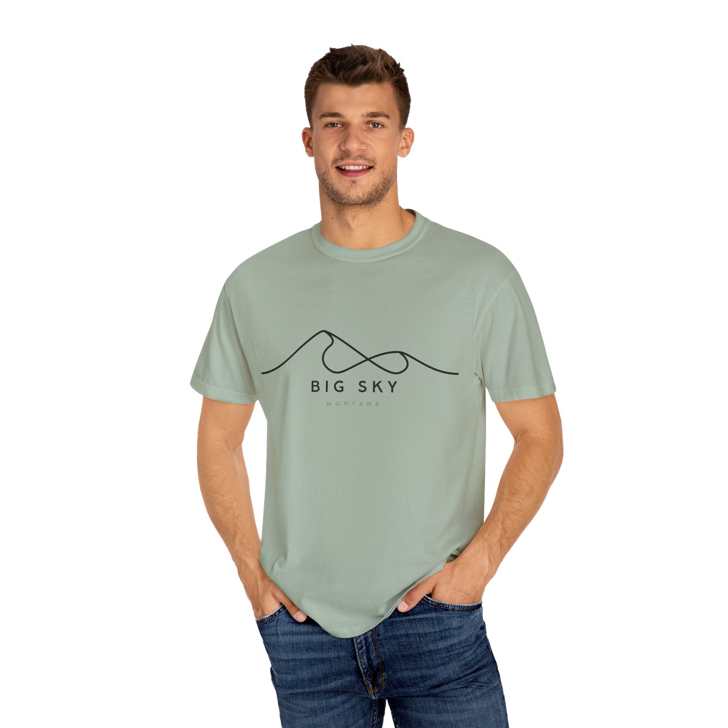 Big Sky Chill Vibes Tee - Unisex Garment-Dyed T-shirt for Autumn Lovers, Casual Wear, Gifts for Him/Her