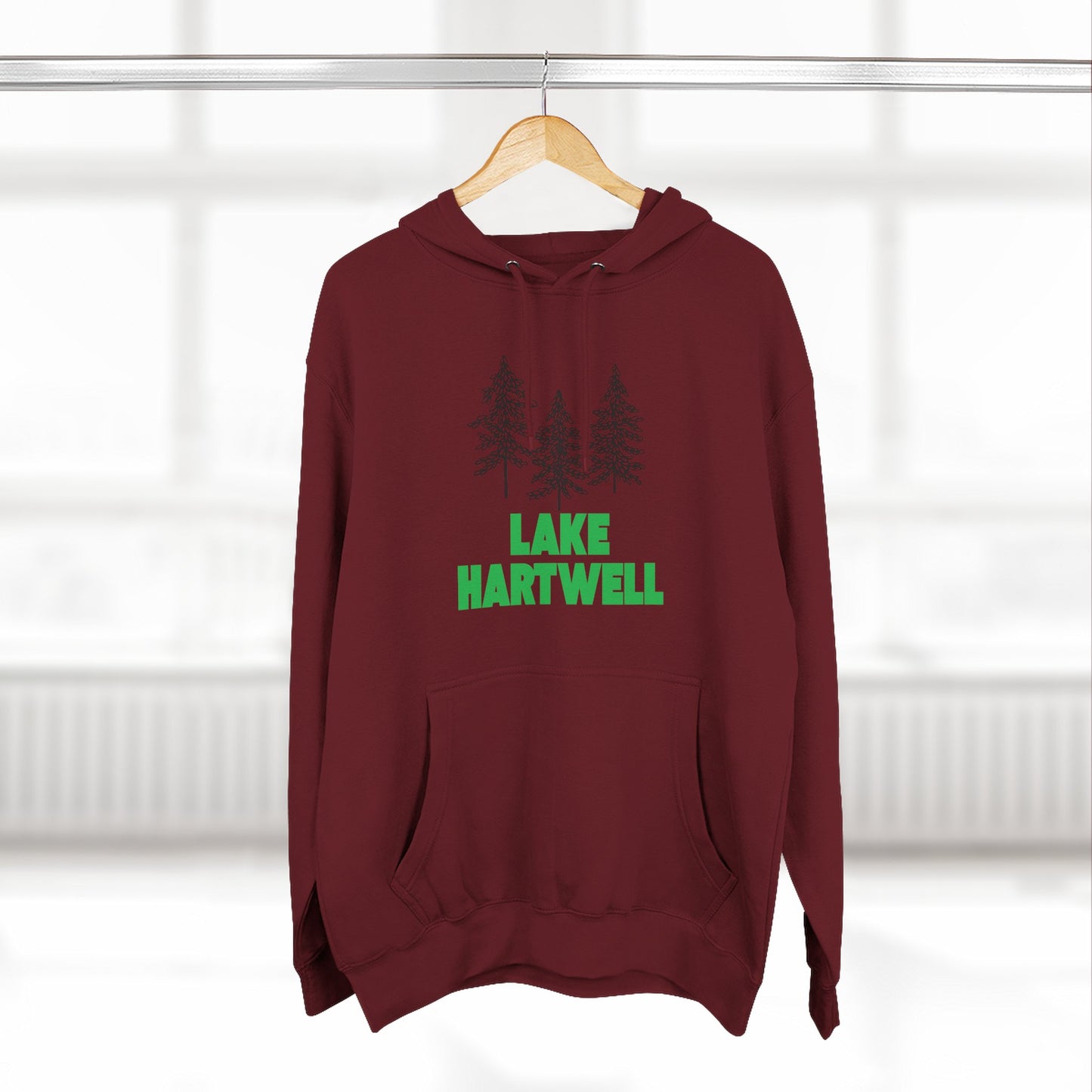 Lake Hartwell Fleece Hoodie, Cozy Sweatshirt, Outdoor Adventure Wear, Unique Gift for Lake Lovers, Perfect for Fall and Winter