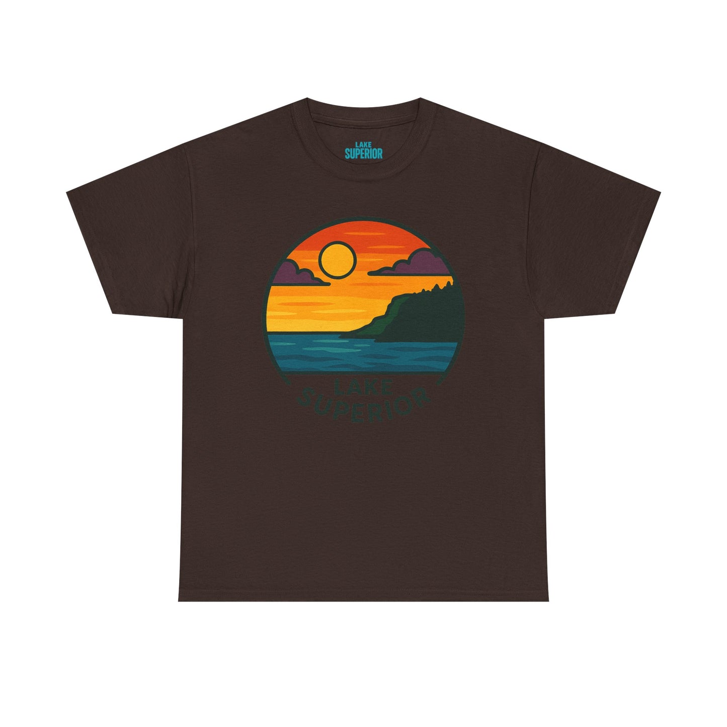 Lake Superior Graphic Tee | Unisex Heavy Cotton T-Shirt, Nature Lover Gift, Lake Adventure Shirt, Outdoor Apparel, Vintage Lake Design