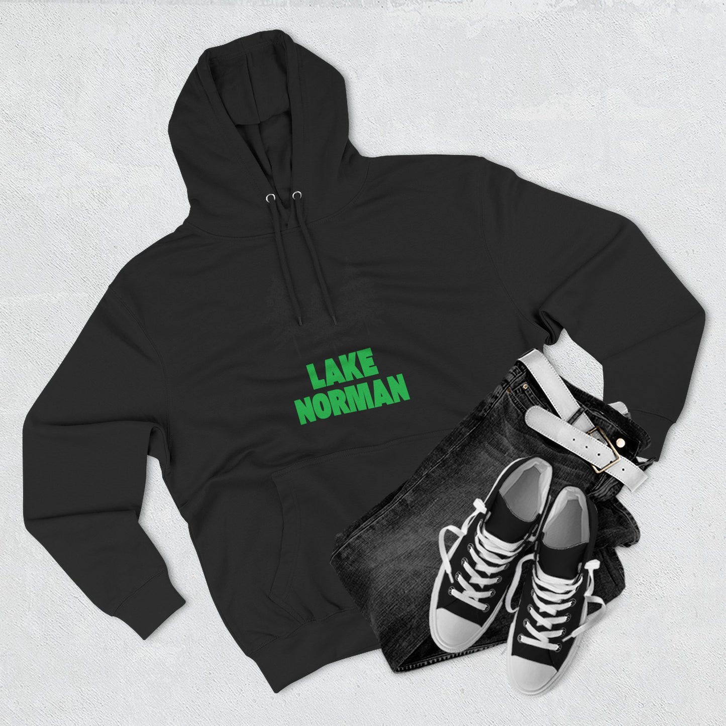 Lake Norman Fleece Hoodie, Cozy Sweatshirt, Outdoor Adventure Wear, Unique Gift for Lake Lovers, Perfect for Fall and Winter