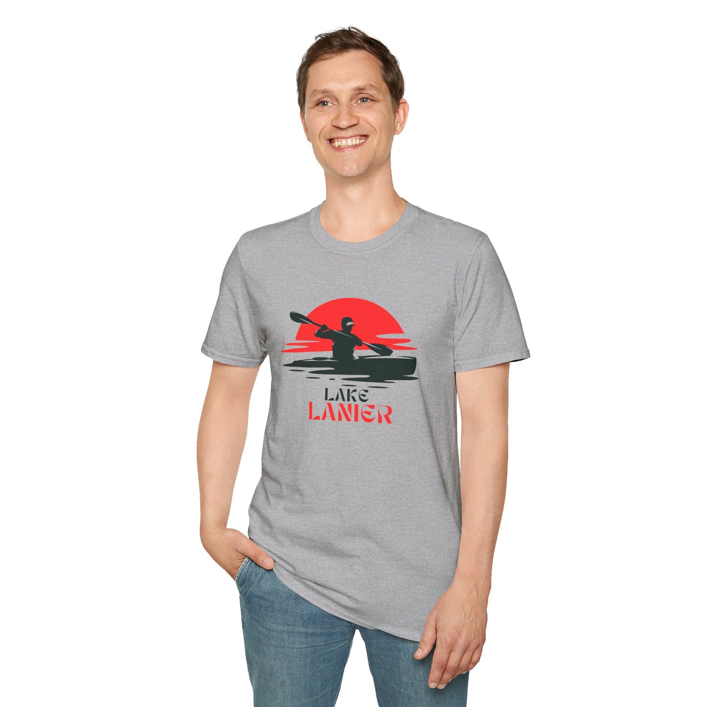 Lake Lanier Unisex Softstyle T-Shirt, Kayaking Shirt, Outdoor Adventure Tee, Lake Life Apparel, Father's Day Gift, Summer Wear