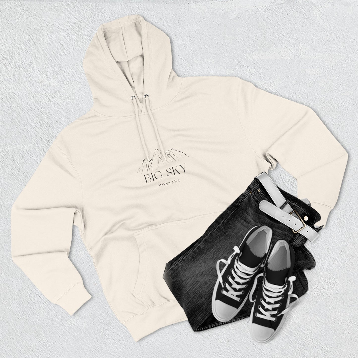 Big Sky Inspired Fleece Hoodie, Casual Wear, Relaxation, Gift for Autumn Lovers, Travel Essential