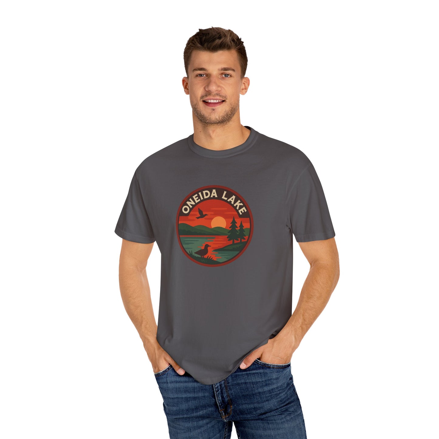 Oneida Lake Unisex T-Shirt, Casual Graphic Tee, Nature Lover Gift, Outdoor Adventure Shirt, Vacation Souvenir, Summer Wear