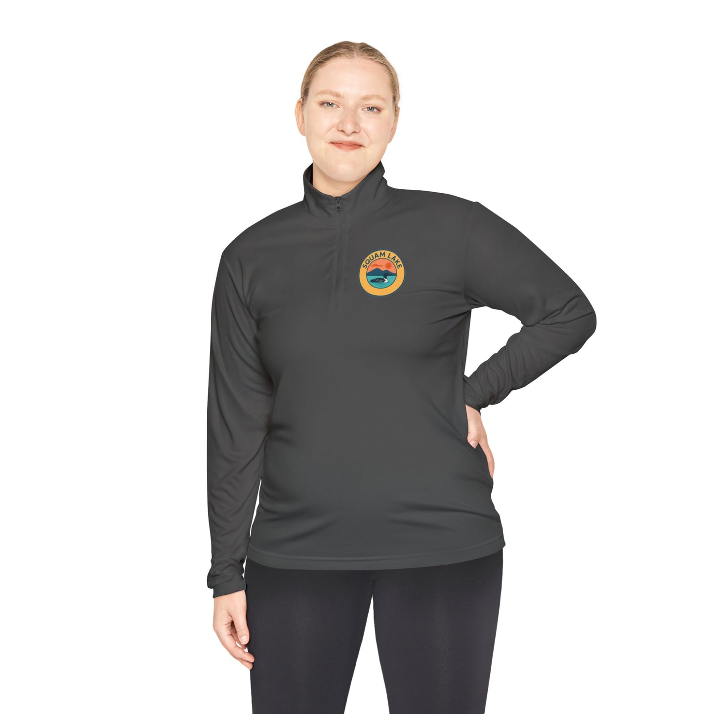 Cozy Unisex Quarter-Zip Pullover, Lake Apparel, Outdoor Gear, Relaxed Fit Layering, Gift for Nature Lovers