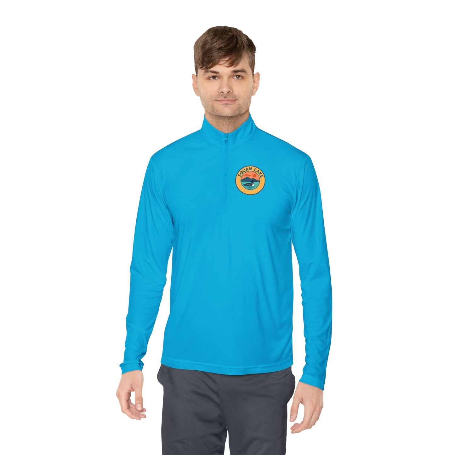 Cozy Unisex Quarter-Zip Pullover, Lake Apparel, Outdoor Gear, Relaxed Fit Layering, Gift for Nature Lovers