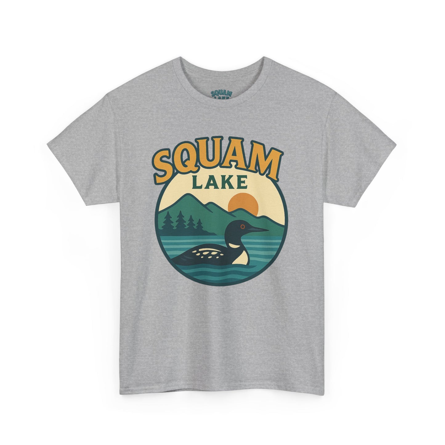 Squam Lake Graphic Tee | Unisex Heavy Cotton T-Shirt, Nature Lover Gift, Lake Adventure Shirt, Outdoor Apparel, Vintage Lake Design