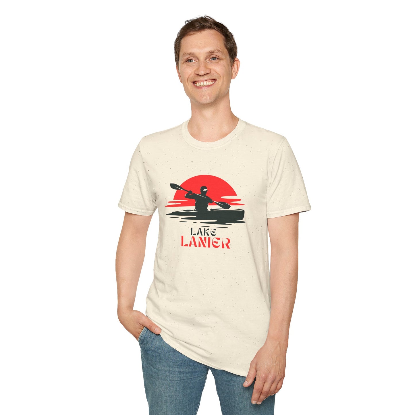 Lake Lanier Unisex Softstyle T-Shirt, Kayaking Shirt, Outdoor Adventure Tee, Lake Life Apparel, Father's Day Gift, Summer Wear