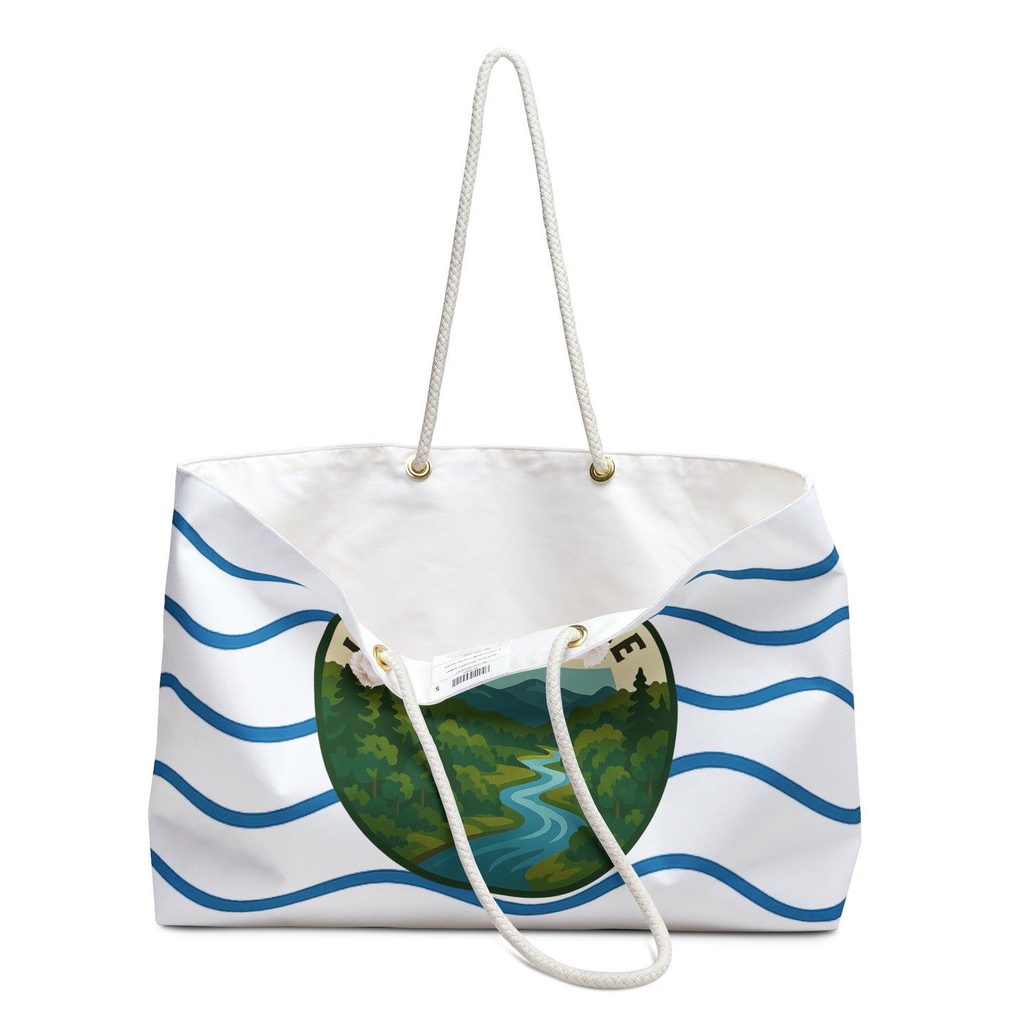 Hampton Lake Weekender Bag White | Travel Tote, Beach Bag, Vacation Essentials, Escape Bag, Lake Life Carryall