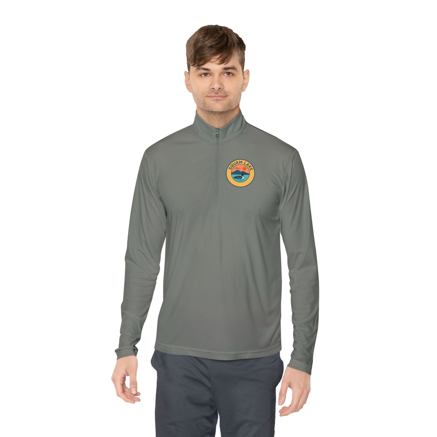 Cozy Unisex Quarter-Zip Pullover, Lake Apparel, Outdoor Gear, Relaxed Fit Layering, Gift for Nature Lovers
