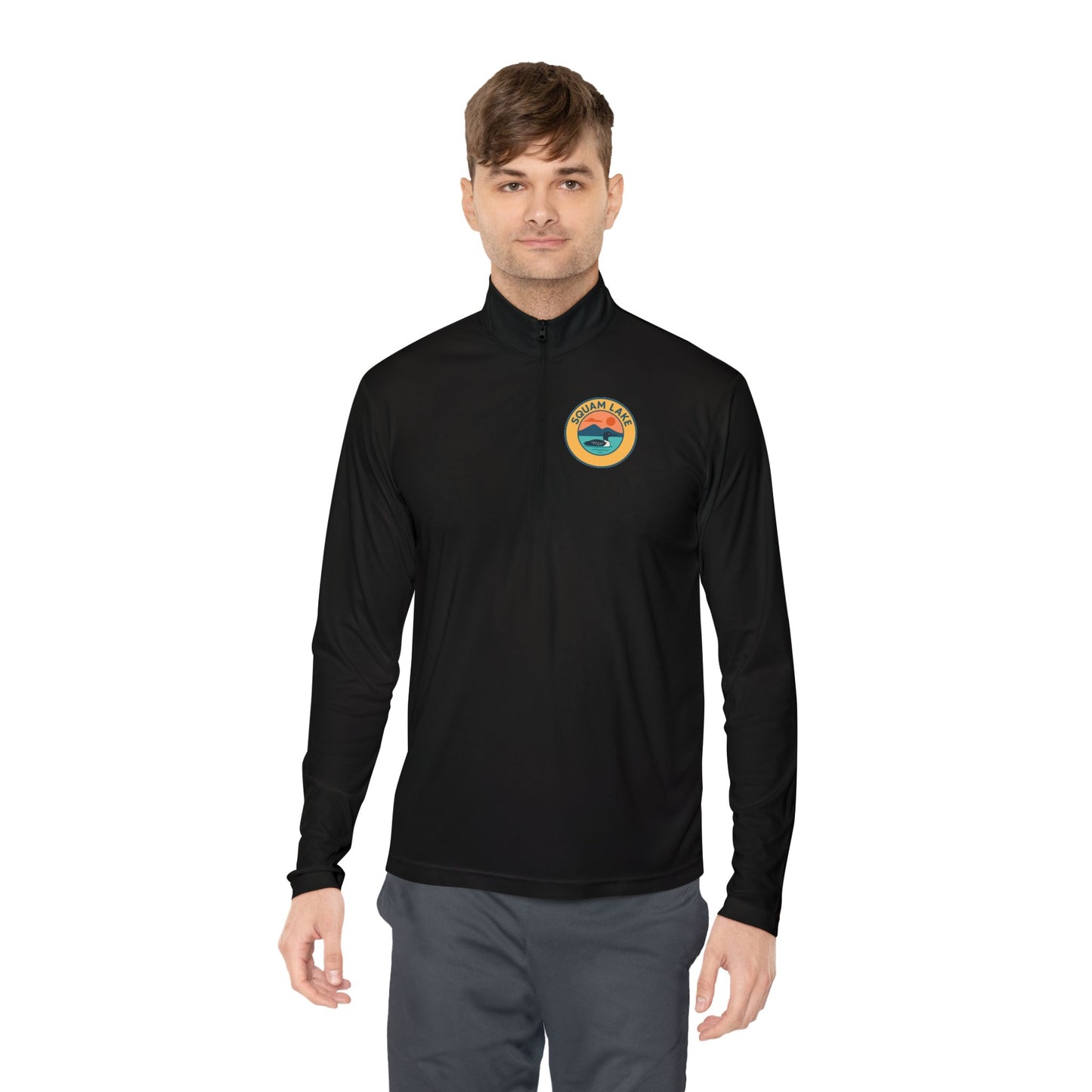 Cozy Unisex Quarter-Zip Pullover, Lake Apparel, Outdoor Gear, Relaxed Fit Layering, Gift for Nature Lovers