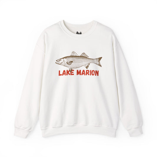 Lake Marion Fishing Sweatshirt, Unisex Crewneck, Casual Wear, Gift for Fishermen, Outdoor Apparel, Lake House Cozy