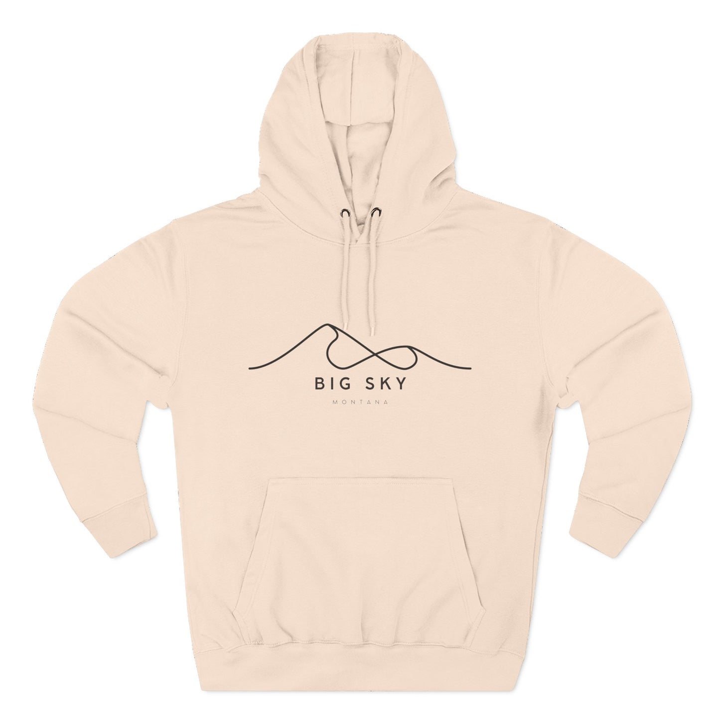 Big Sky Stylish Three-Panel Fleece Hoodie for Cozy Days, Casual Wear, Warm Layering, Gift for Him or Her