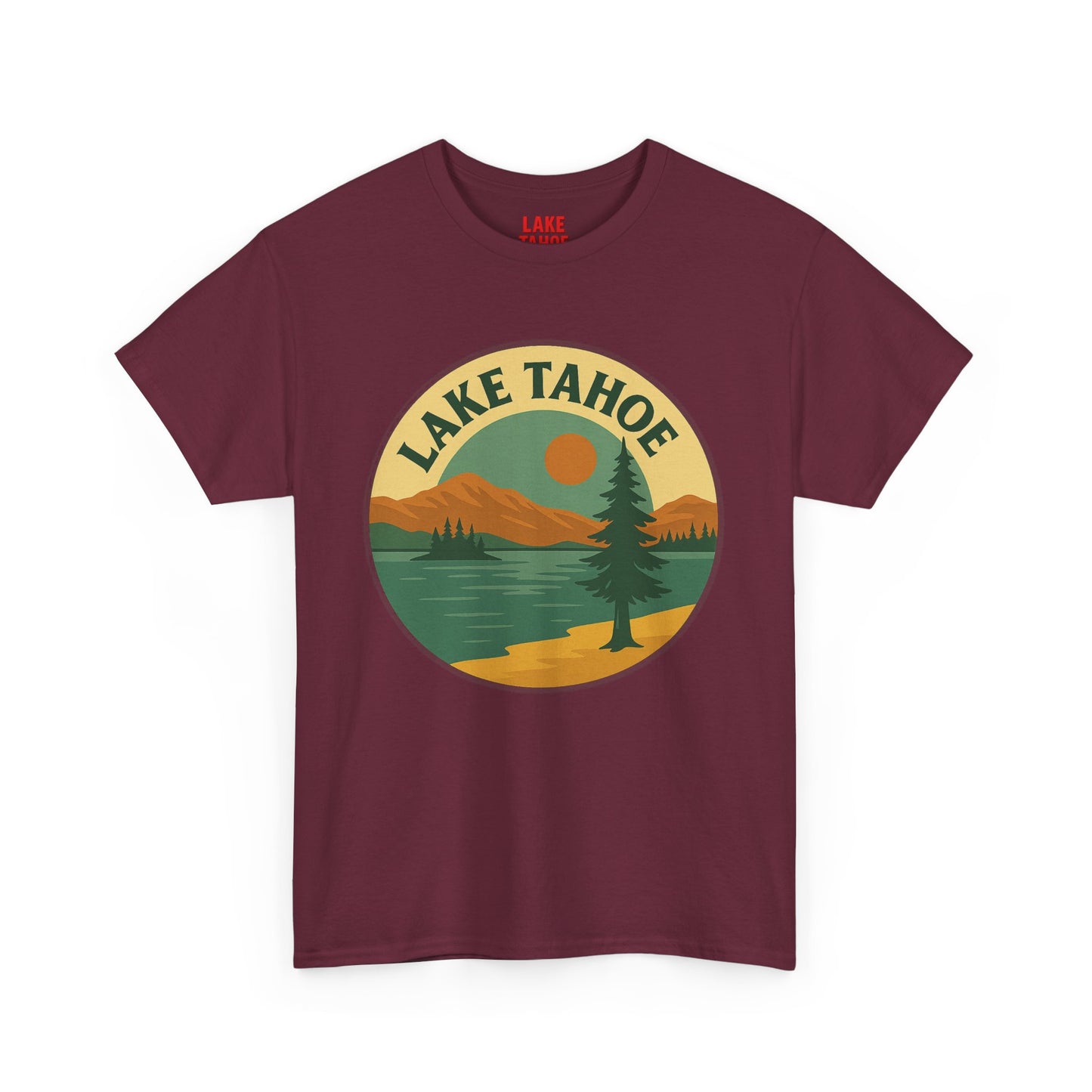 Lake Tahoe Graphic Tee | Unisex Heavy Cotton T-Shirt, Nature Lover Gift, Lake Adventure Shirt, Outdoor Apparel, Vintage Lake Design