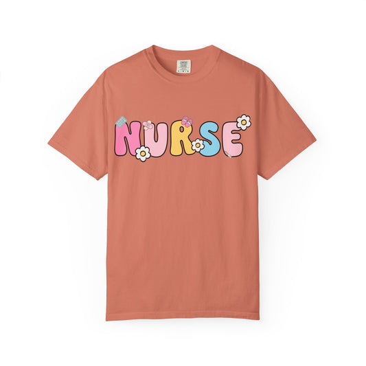 Playful Nurse T-Shirt - Fun Gift for Healthcare Workers, Floral Design, Birthday Present, Nurse Appreciation Week, Casual Wear