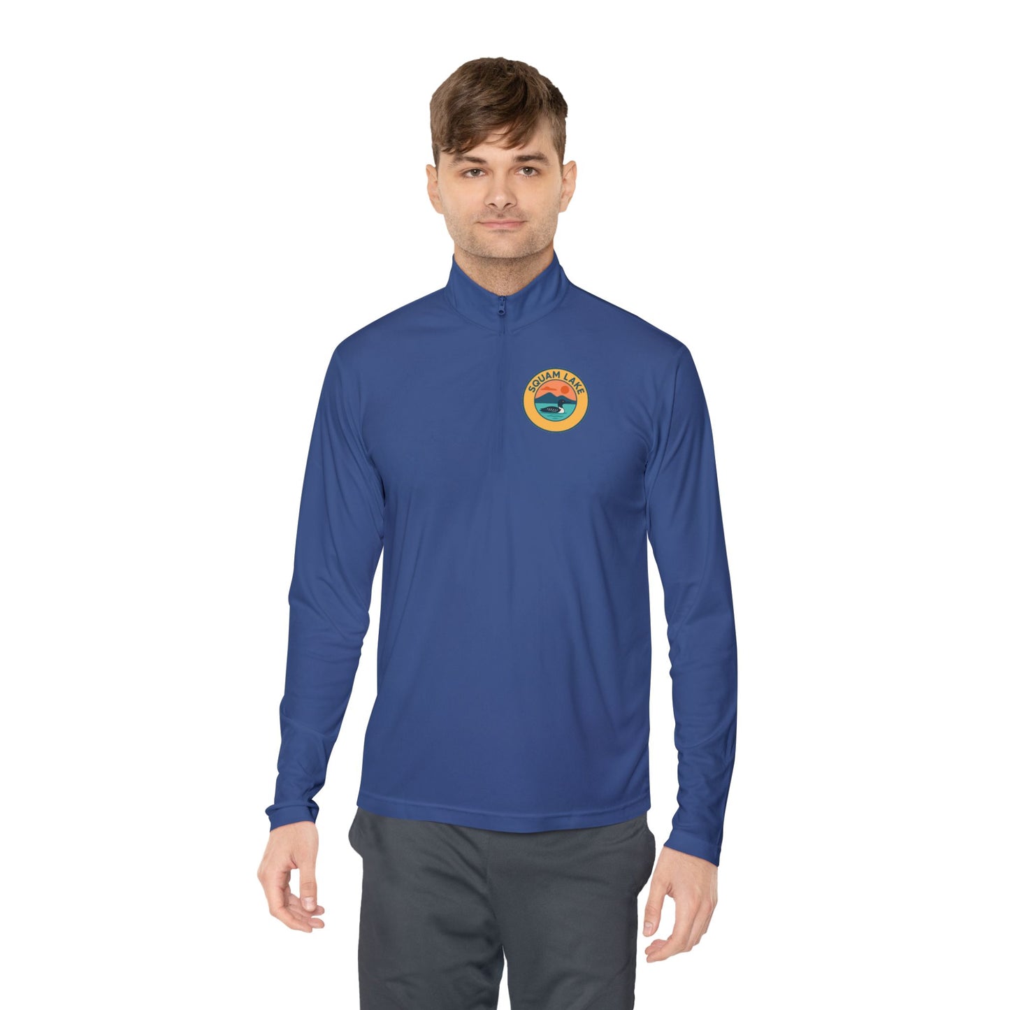 Cozy Unisex Quarter-Zip Pullover, Lake Apparel, Outdoor Gear, Relaxed Fit Layering, Gift for Nature Lovers