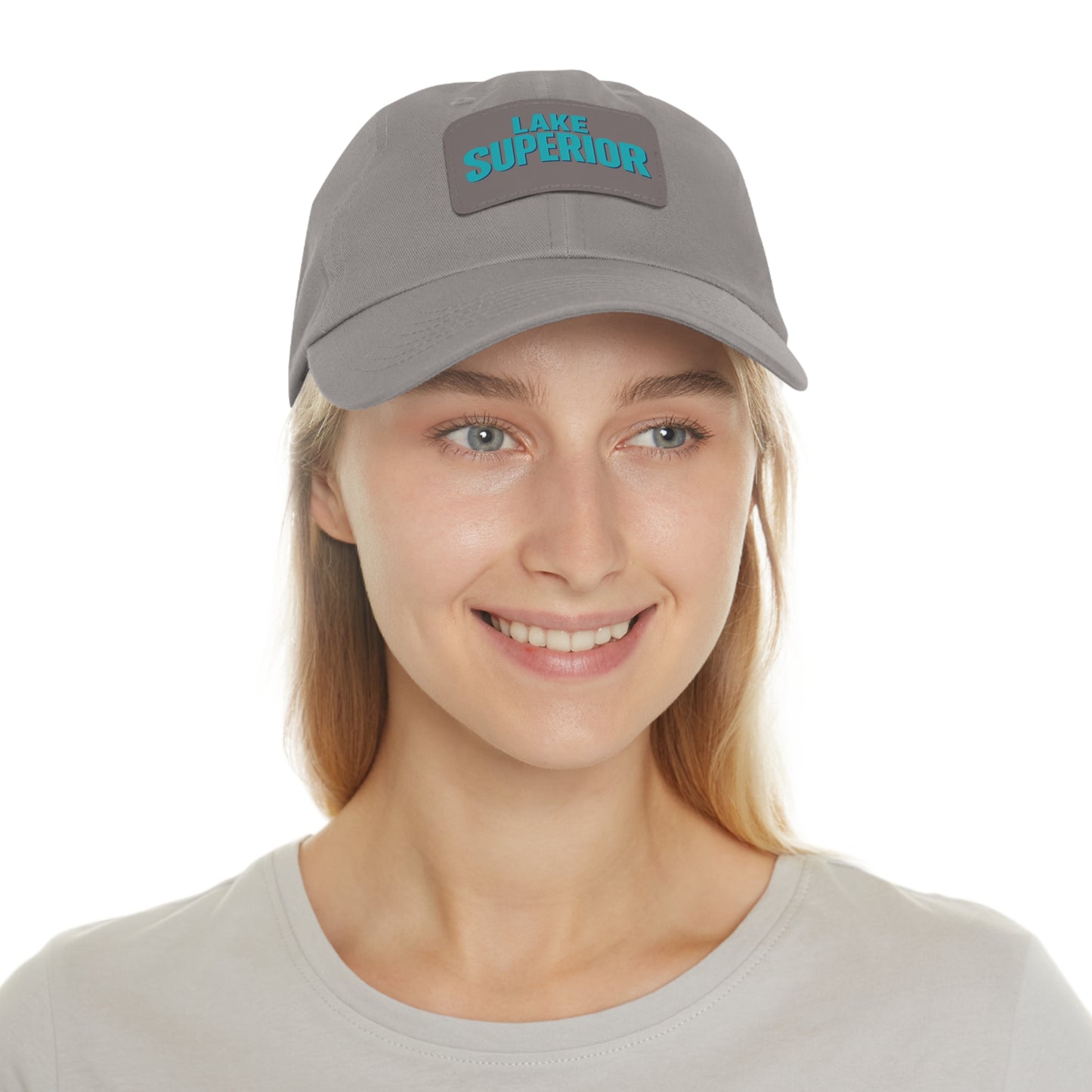 Lake Superior Dad Hat with Leather Patch (Rectangle)