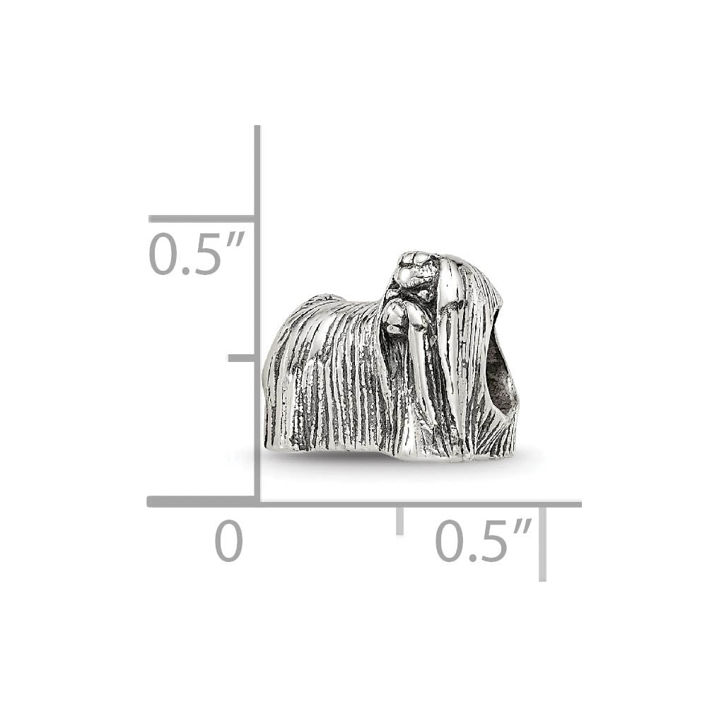 Sterling Silver Maltese Dog Bead Charm