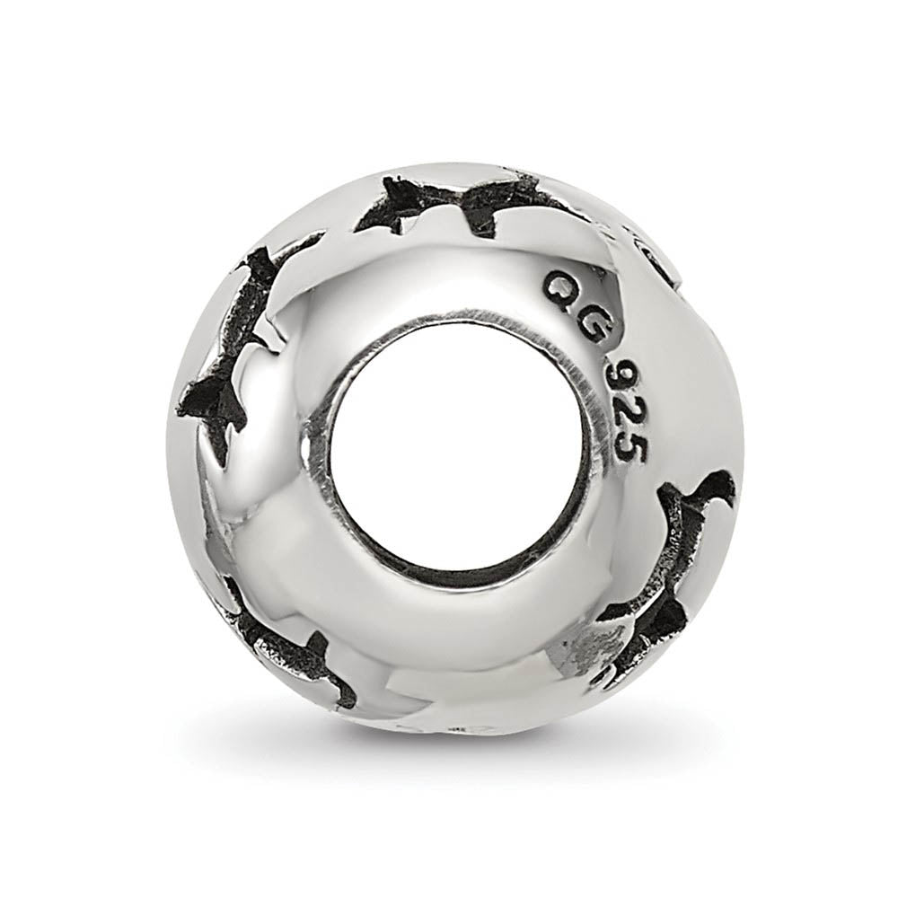 Sterling Silver Cutout Dog Silhouette Bead Charm