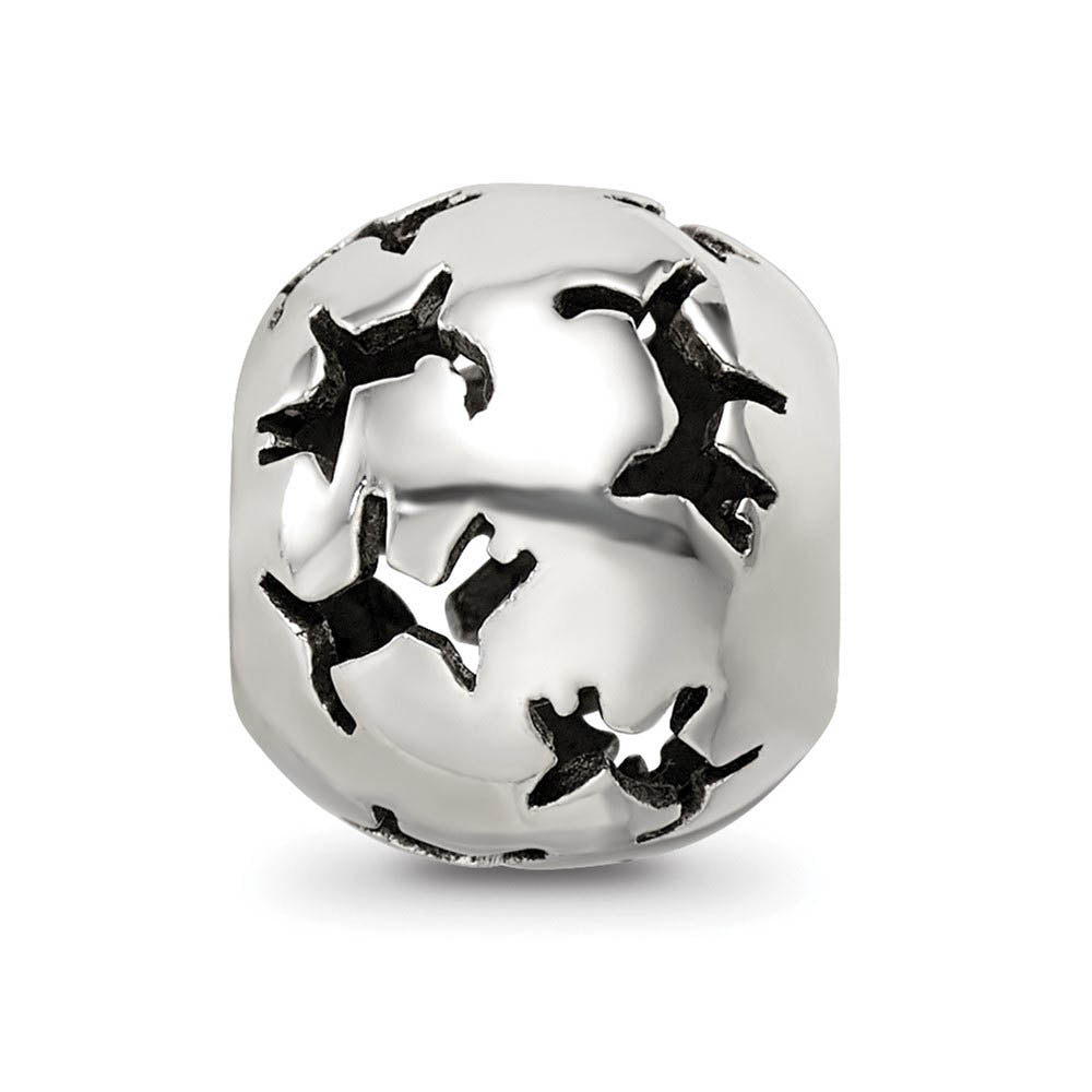 Sterling Silver Cutout Dog Silhouette Bead Charm