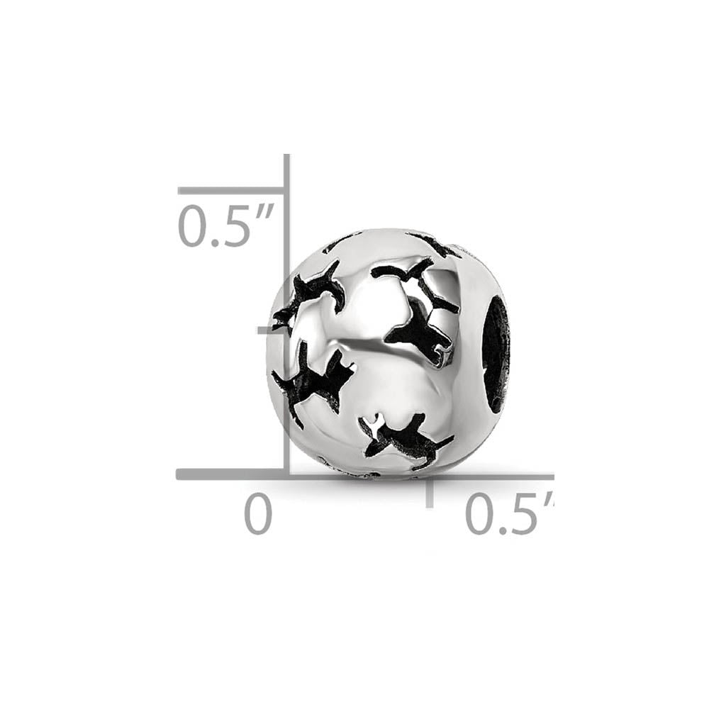 Sterling Silver Cutout Dog Silhouette Bead Charm