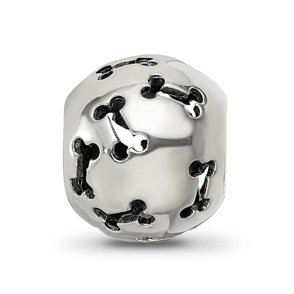 Sterling Silver Cutout Dog Bone Bead Charm