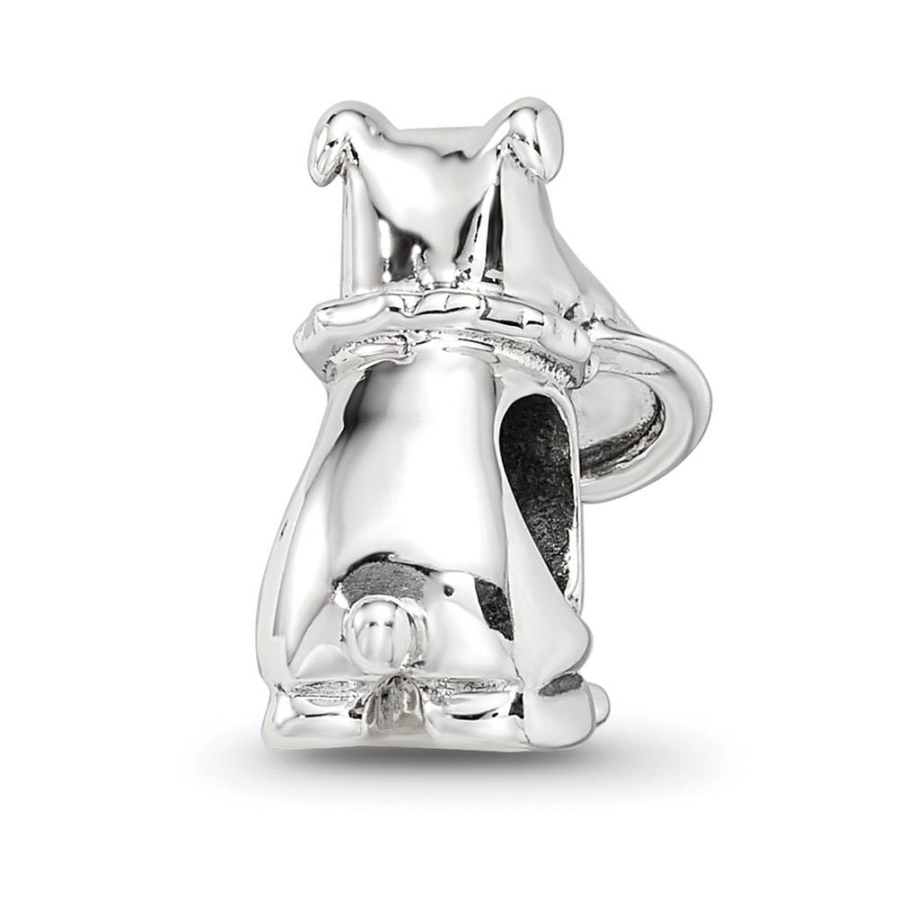 Sterling Silver Frisbee Dog Bead Charm
