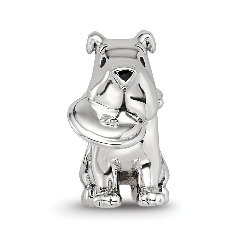 Sterling Silver Frisbee Dog Bead Charm